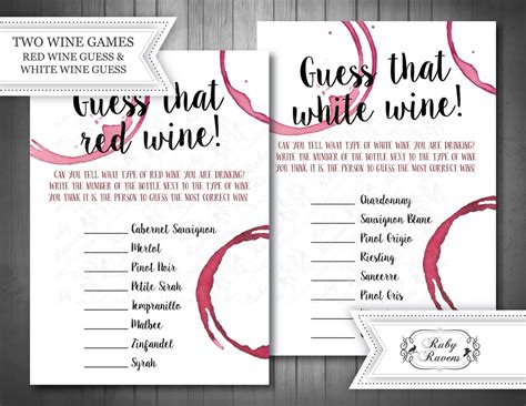 wine guessing game.